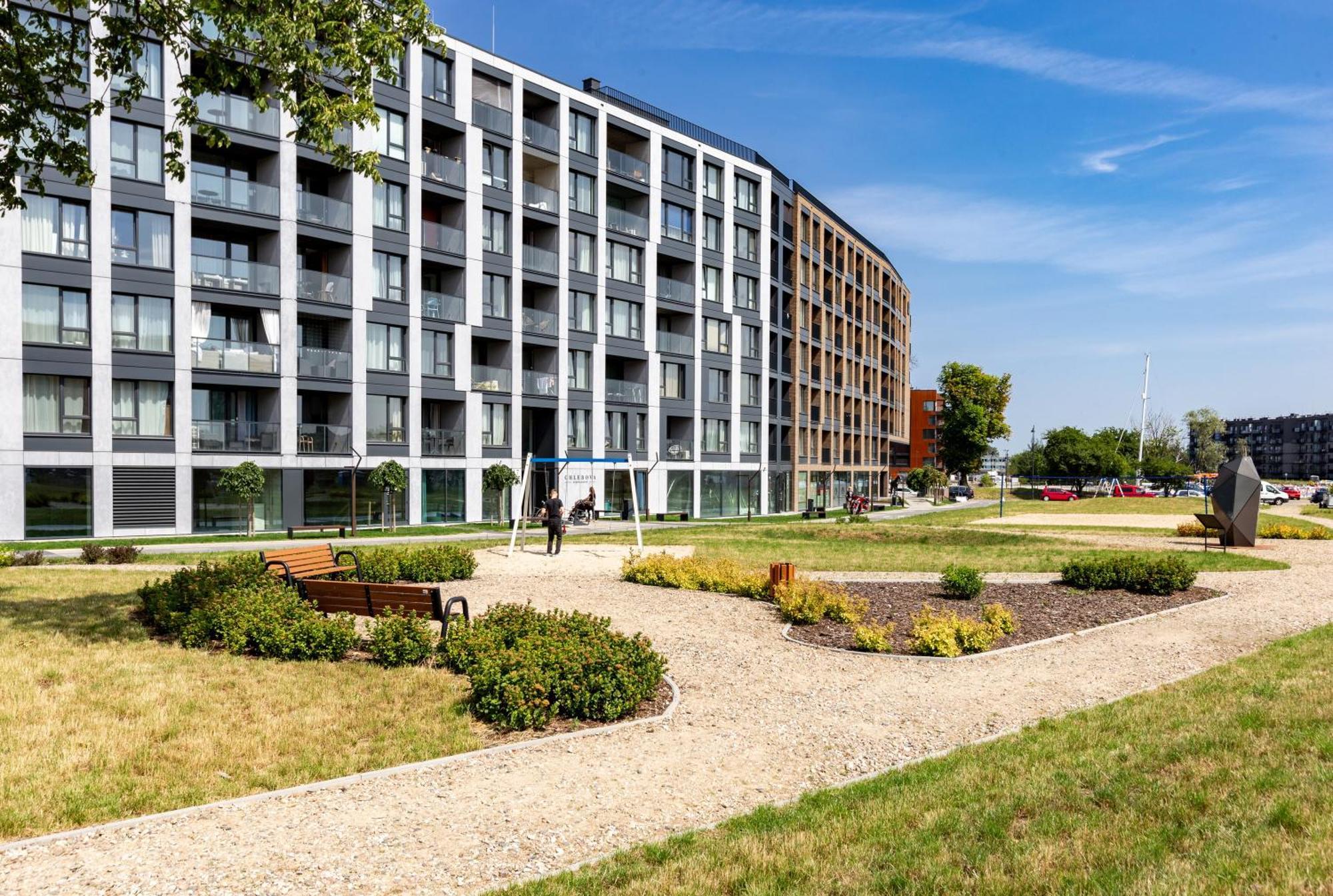 Chlebova - Riverside View Terrace, Free Parking, Gym & Kidsplay By Downtown Apartments Gdańsk Exterior foto